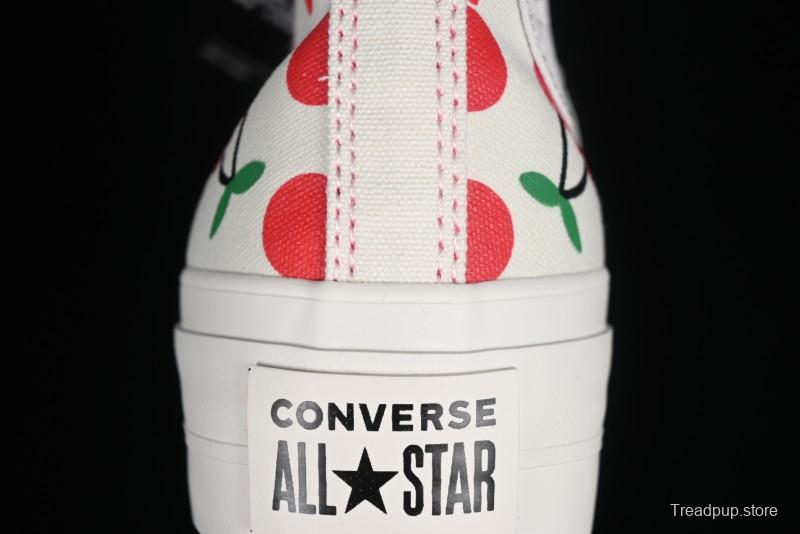 Converse Chuck 1970s Official Cherry Embroidery Platform Vulcanized Canvas Sneakers - A08096C