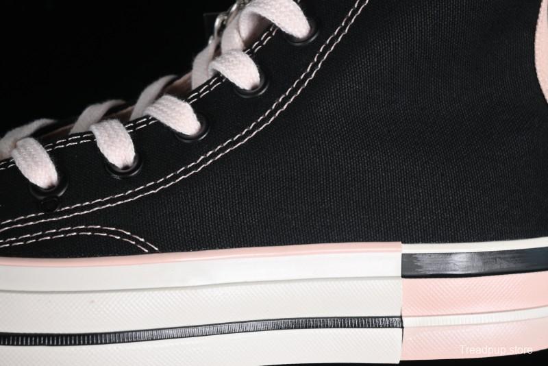 Converse Chuck 70s High Top Canvas Sneakers with Chain Accents in Black & Pink - A09539C