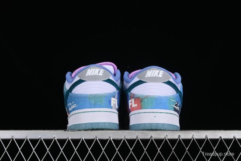 Nike Futura x Dunk Low Pro SB Casual Skate Shoes with Tie-Dye Pattern - HF6061-400