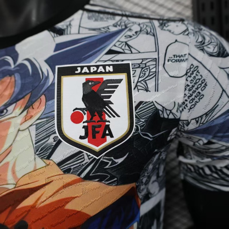 Player Version 2025 Japan White with Dragon Ball Goku Graphic Jersey