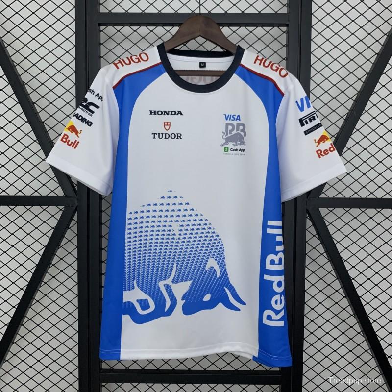 2025 F1 Formula RedBULL White/Blue T-Shirt