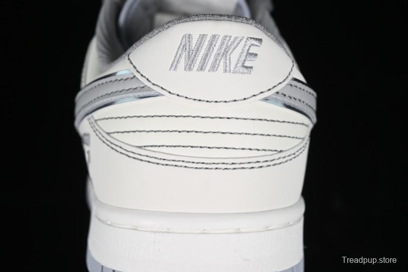 Nike SB Dunk Low OFF-WHITE Collaboration - Light Beige Grey Check Anniversary High-End Custom Low-Top Casual Sneakers - DJ2024-001