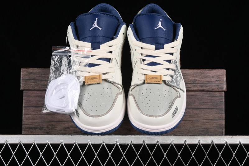 Nike Air Jordan 1 Low AJ1 Retro Basketball Shoes Panda Prank Voyage Theme - 553558-414