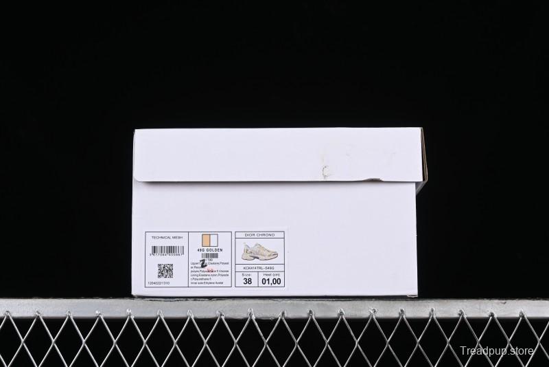 Dior Chrono Round Toe Lace-Up Lifestyle Casual Running Sneakers - 49G GOLDEN