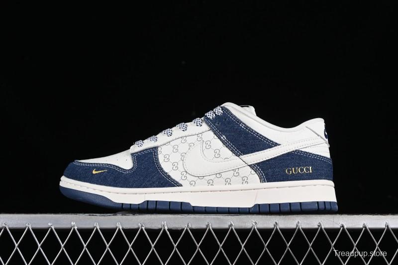 Nike SB Dunk Low Gucci Collaboration - Denim with Light Blue Swoosh Anniversary High-End Custom Low-Top Casual Sneakers - FC1688-141