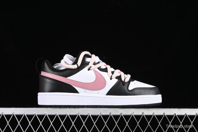 Nike Court Borough Low 2 Retro Casual Sneakers in Dark Pink and Black - BQ5448-115