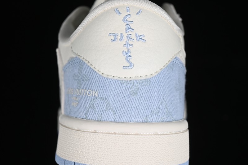 Nike Travis Scott x Fragment Design x Jordan Air Jordan 1 Low OG SP AJ1 LV Peacock Blue Low-top Casual Sneakers - LJ5188-003
