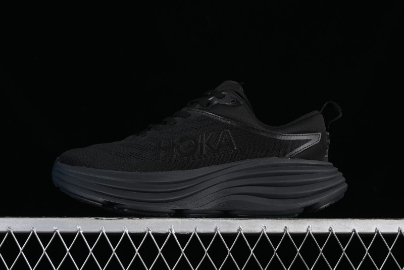 HOKA ONE ONE Bondi 8 Functional Cushioned Running Shoes with Engineered Mesh Upper - 1123202 BBLC