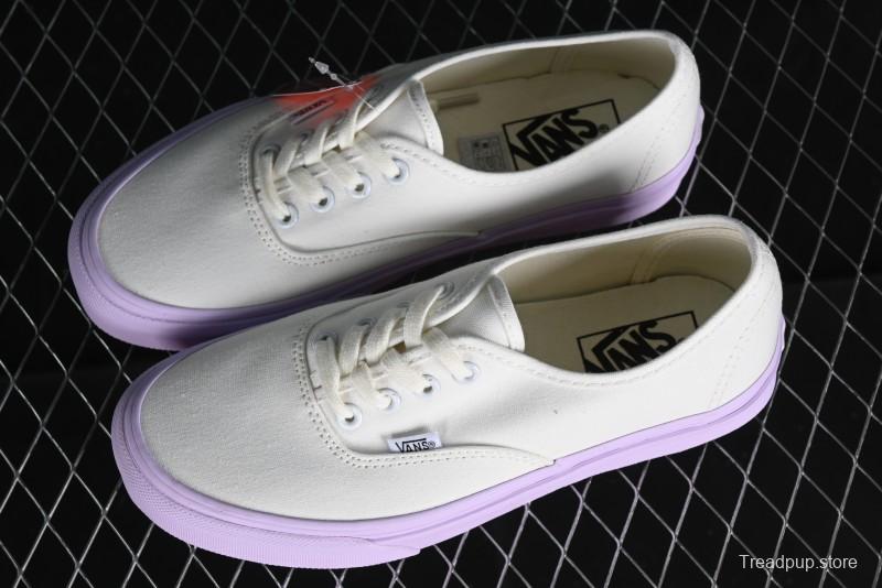 Vans Authentic White Purple Canvas Skate Shoes - VN0009PVCGX