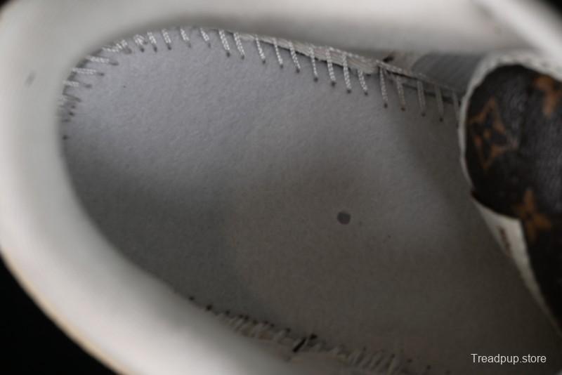 Nike SB Dunk Low LV Collaboration - Checkerboard Brown White Swoosh Anniversary High-End Custom Low-Top Casual Sneakers - SJ2068-253