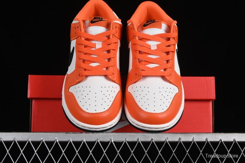 Nike SB Dunk Low Casual Skate Shoes in White, Orange, and Black - DH9765-003