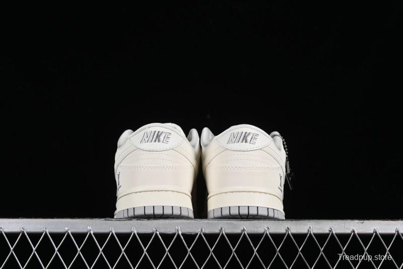 Nike SB Dunk Low LV Collaboration - Double Swoosh Beige Grey Anniversary High-End Custom Low-Top Casual Skate Shoes - FC2025-306