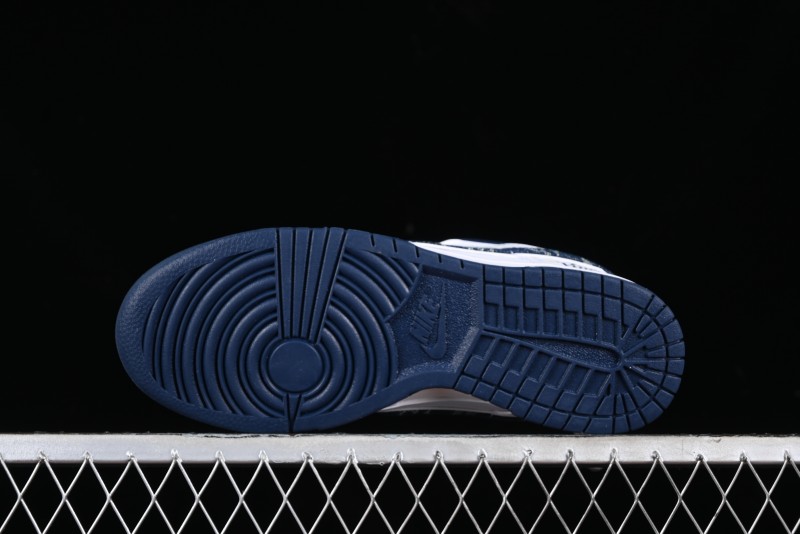 Nike SB Dunk Low LV Collaboration - Blue Midnight Elite Custom Low-Top Casual Skate Shoes - DD1391-122