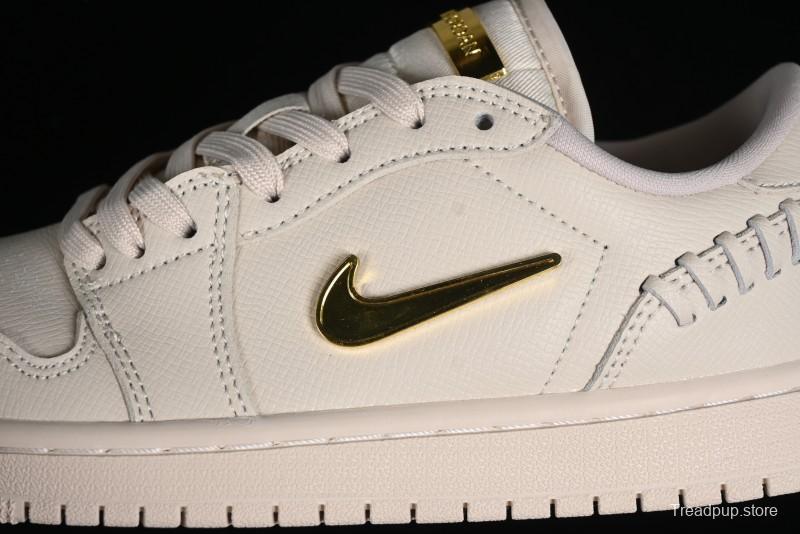 Nike Air Jordan 1 Low "Method of Make" Casual Sneakers in White Gold - FN5032-200