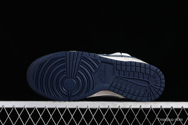 Nike SB Dunk Low LV Collaboration - Light Blue Check Print Anniversary High-End Custom Low-Top Casual Sneakers - SJ2068-249