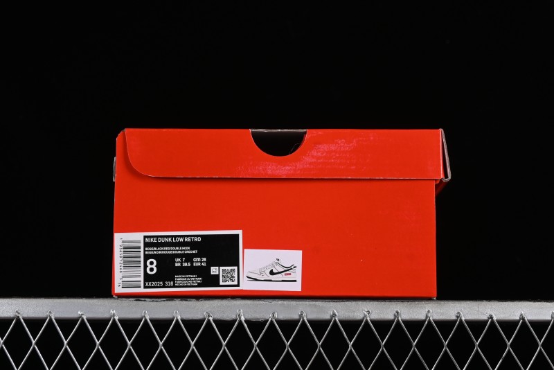 Nike SB Dunk Low Supreme Collaboration - Beige Black Line Anniversary Customized Low-Top Casual Skate Shoes - XX2025-316