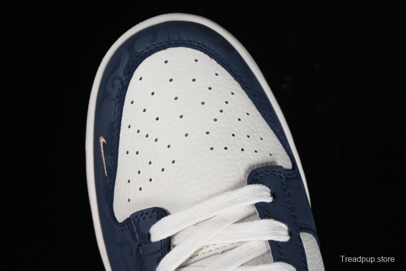 Nike SB Dunk Low Year of the Dragon Limited Edition - Dark Pattern Blue Red Swoosh Anniversary Custom Low-Top Casual Skate Shoes - DQ1098-365