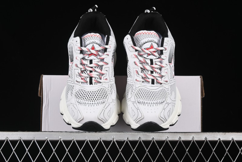 Dior Chrono Round Toe Lace-Up Lifestyle Casual Running Sneakers - 19W WHITE RED