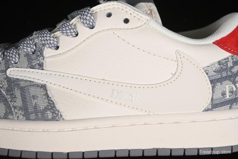 Nike Travis Scott x Fragment Design x Air Jordan 1 Low OG SP AJ1 Low Top Casual Sneakers - XY2688-113