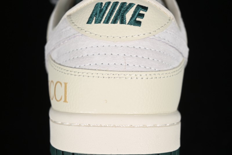 Nike SB Dunk Low Gucci Collaboration - Beige with Yellow Swoosh Anniversary High-End Custom Low-Top Casual Sneakers - DQ1098-390