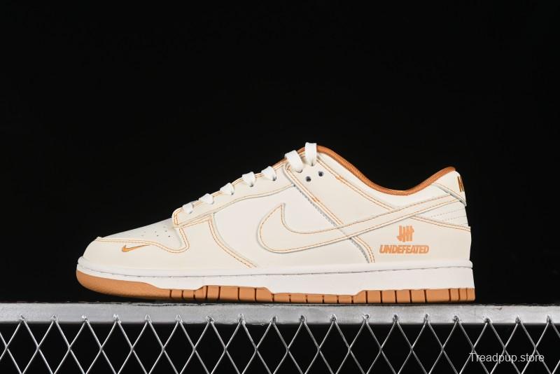 Nike SB Dunk Low UN Collaboration - Off White & Yellow Swoosh Anniversary Customized Low-Top Casual Skate Shoes - KK1688-011