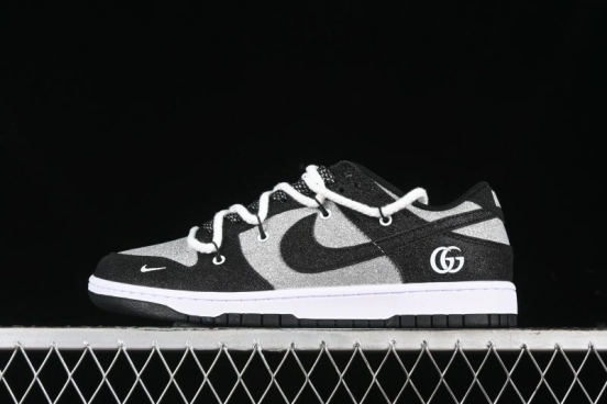 Nike SB Dunk Low Gucci Collaboration - Black Star Hook Anniversary High-End Custom Low-Top Casual Skate Shoes - SJ2068-268