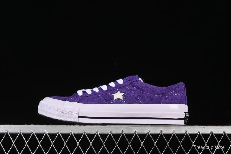 Converse One Star Retro Low-Top Skate Shoes in Purple Suede - 171586C