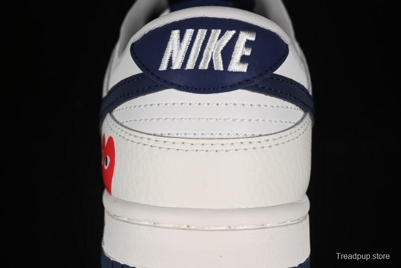 Nike SB Dunk Low Comme des Garcons Collaboration - Off-White Blue Swoosh Anniversary Custom Low-Top Casual Sneakers - KK1888-008