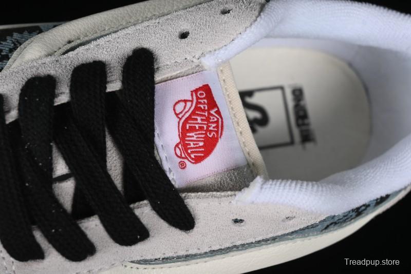 HIRONO Knu Skool Low-Top Casual Sneakers with Denim Graffiti Design - VN0009QCRBL