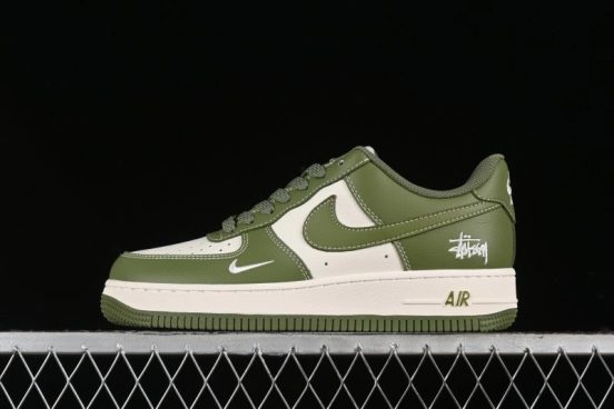 Nike Air Force 1 '07 Low Stussy Collaboration - Lotus Green Low-Top Casual Sneakers - BB5353-515