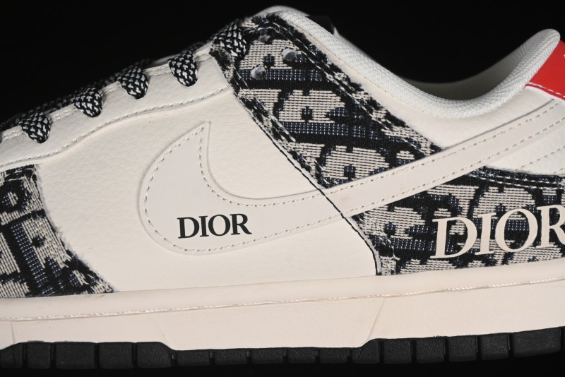 Nike SB Dunk Low Dior Collaboration - Black Grey Pattern Anniversary High-End Custom Low-Top Casual Sneakers - XY1688-010