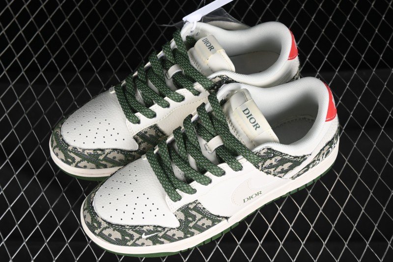 Nike SB Dunk Low Dior Collaboration - Navy Blue Pattern Anniversary High-End Custom Low-Top Casual Skate Shoes - XY1688-005