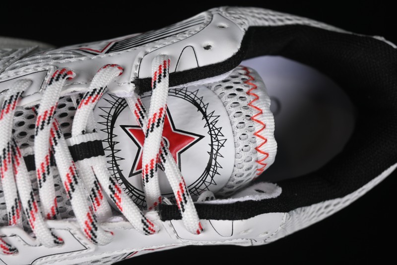 Dior Chrono Round Toe Lace-Up Lifestyle Casual Running Sneakers - 19W WHITE RED