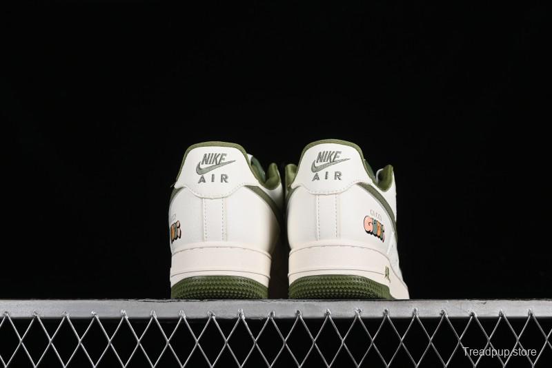 Nike Air Force 1 '07 Low Gucci Collaboration - Beige Green Linen Casual Sneakers - XZ3398-588