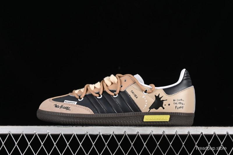 Adidas Originals Samba OG Low-Top Casual Sneakers with Panda Prank Retro Design - IG1025