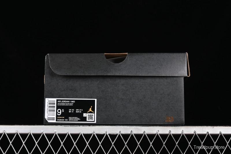 Nike Air Jordan 1 Mid AJ1 White Black Green Culture Casual Sneakers - DQ8426-103