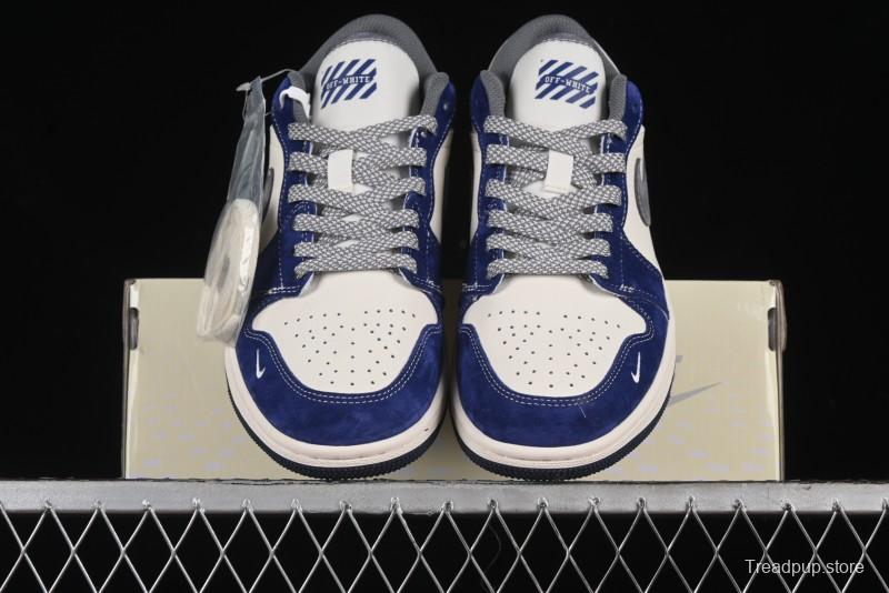 Nike Air Jordan 1 Low OFF-WHITE Collaboration - Qilin Blue Retro Basketball Shoes - WG8850-013