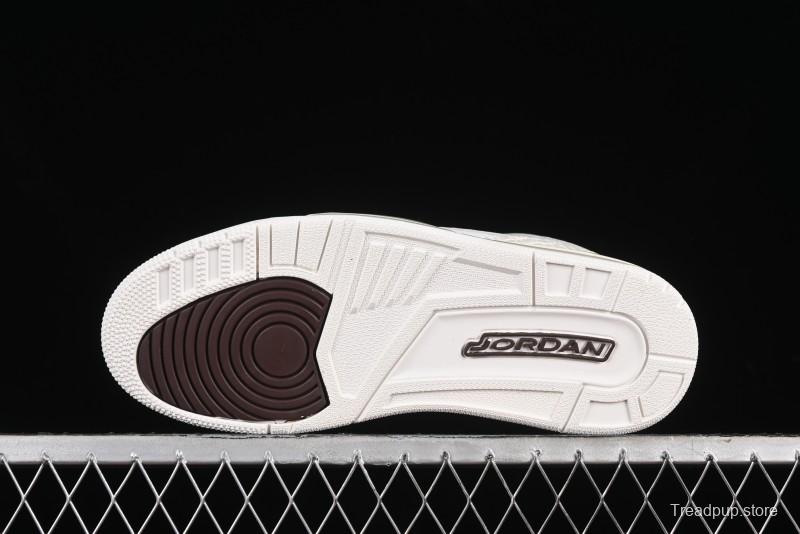 Nike Air Jordan 3 Retro Cactus Jack Collaboration High-Top Basketball Shoes with Soft Napa Leather and Visible Air Cushion - 136064-668