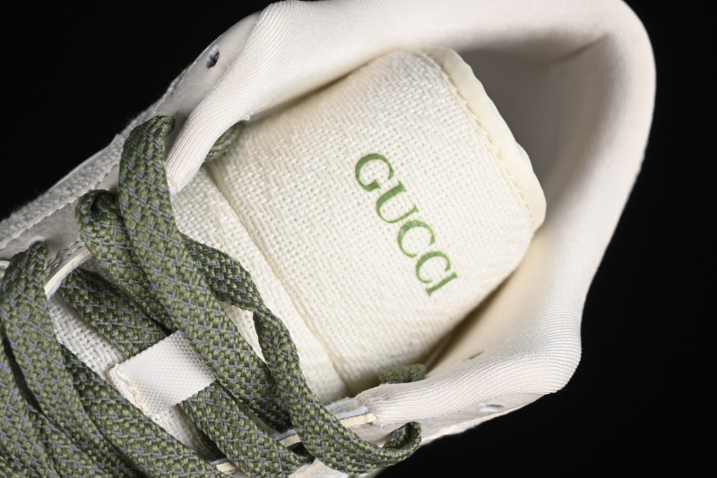 Nike Air Jordan 1 Low AJ1 Gucci Collaboration - Beige Green Knit High-End Custom Retro Basketball Shoes - DM5688-103