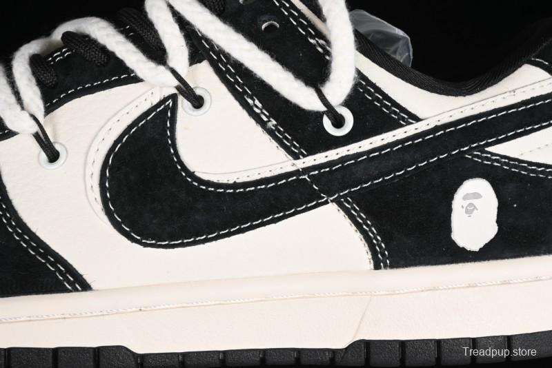 Nike SB Dunk Low BAPE Collaboration Strap Black Hook Anniversary Custom Low-Top Casual Sneakers - SJ2068-269