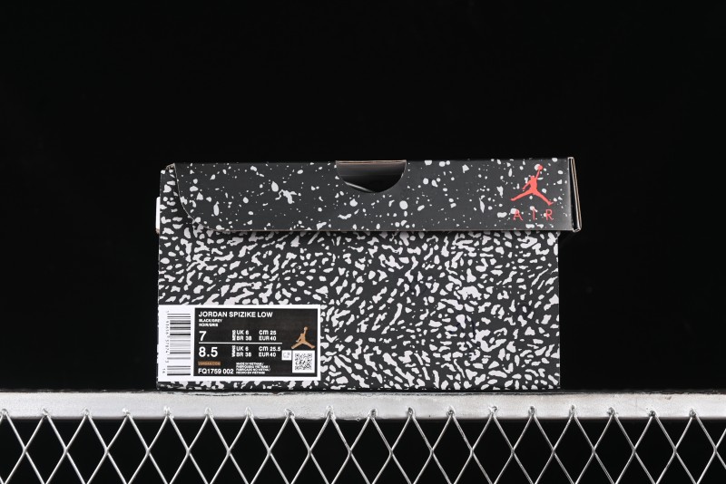 Nike Jordan Spizike Low AJ Hybrid Elements Black Grey Crack Leather Casual Sneakers - FQ1759-002