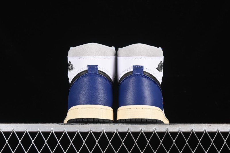 Nike Air Jordan 1 Retro High Basketball Shoes in White Deep Royal Blue - DZ5485-100
