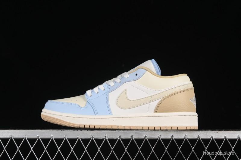 Nike Air Jordan 1 Low OG AJ1 Retro Basketball Shoes in White and Brown - HQ4186-111