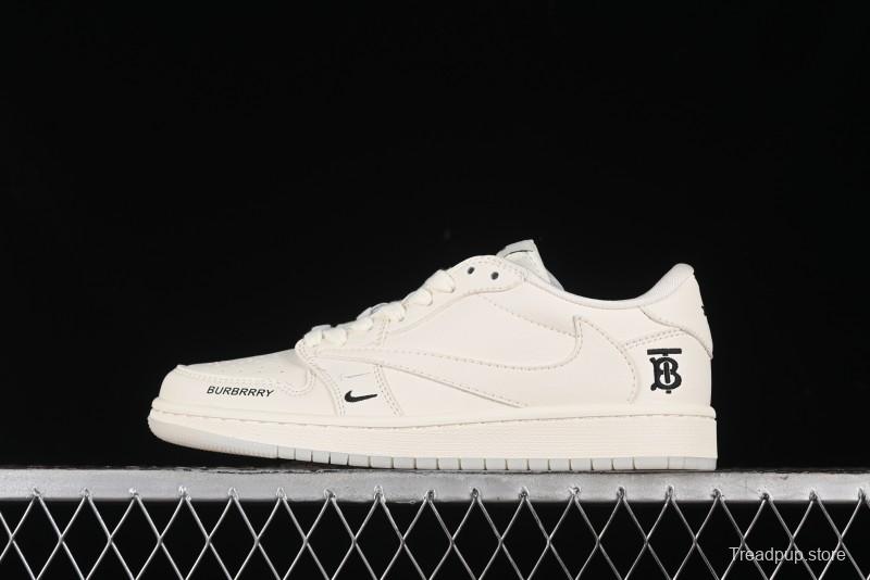 Nike Travis Scott x Fragment Design x Air Jordan 1 Low OG SP AJ1 Burberry Collaboration - BB6588-313