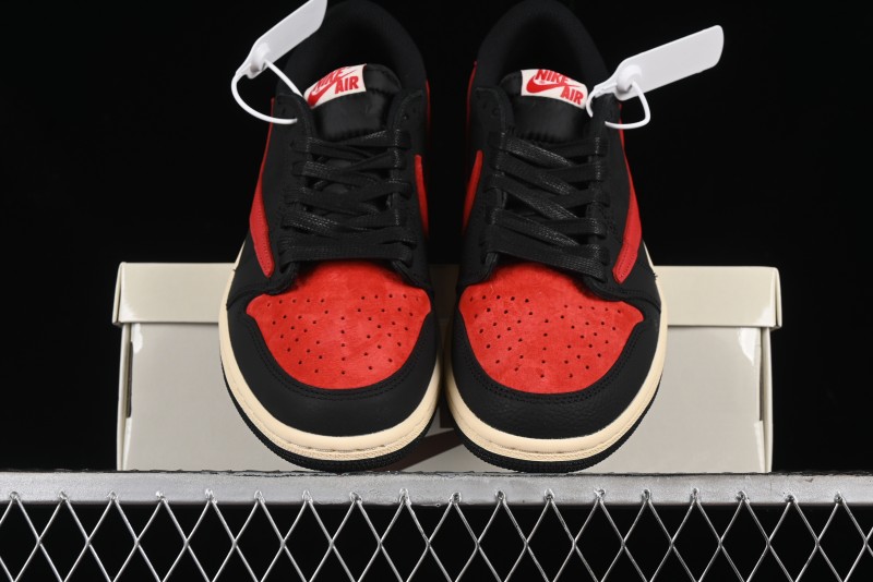 Nike Travis Scott x Air Jordan 1 Low OG AJ1 Reverse Swoosh Sneakers - DM7866-061