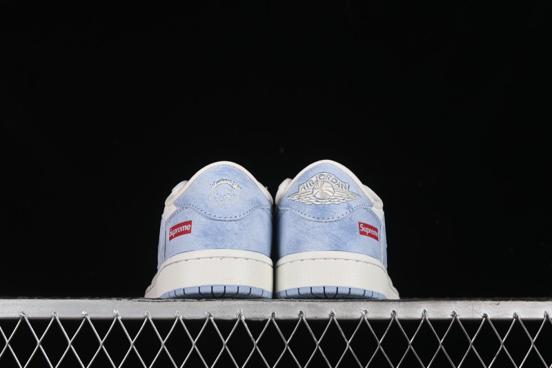 Nike Travis Scott x Fragment Design x Air Jordan 1 Low OG SP AJ1 Supreme Collaboration - Tie-Dye Blue Low-Top Casual Sneakers - CH6336-010