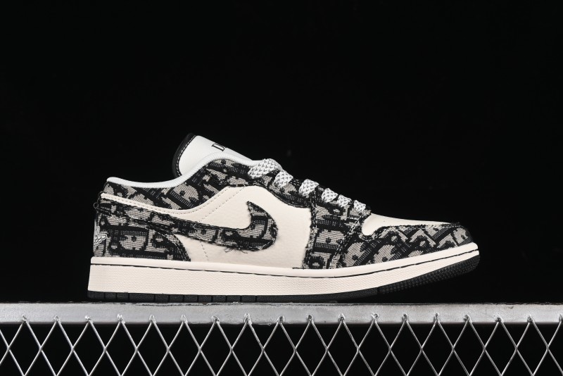 Nike Air Jordan 1 Low AJ1 Dior Collaboration - White Black Red Label Retro Basketball Shoes - SJ9950-036