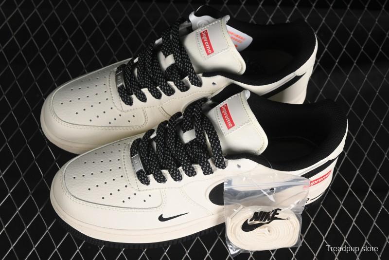 Nike Air Force 1 '07 Low Supreme Collaboration - Beige Black Starry Sneakers - XZ6188-013