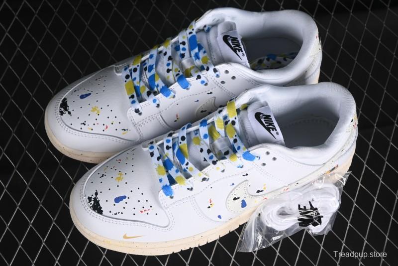 Nike SB Dunk Low Gucci Collaboration - Ink Splatter White Swoosh Anniversary Custom Low-Top Casual Sneakers - FC2025-305