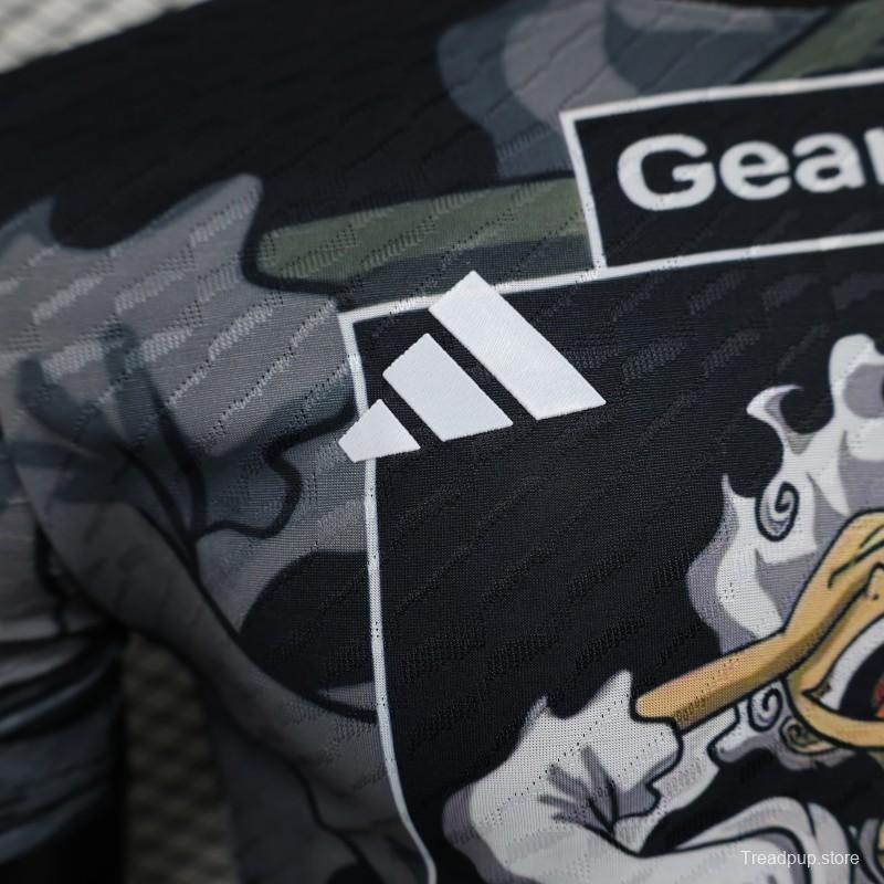 Player Version 2025 Japan National Team Black with One Piece Gear 5 Luffy Design Jersey